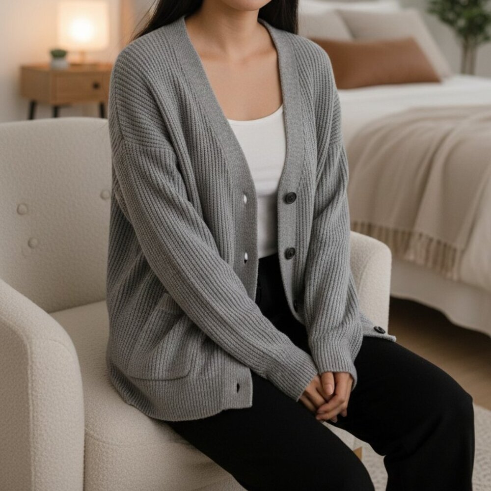 Honeydew Intimates Gray Morning Bliss Cardigan, XL